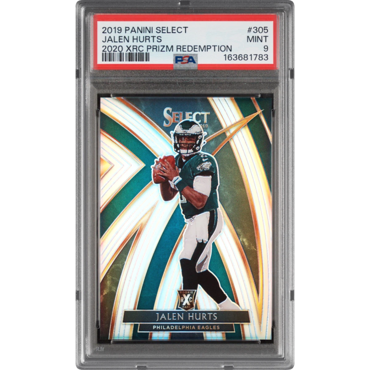 2019 Panini Select 2020 Xrc Prizm Redemption #305 Jalen Hurts (PSA 9 MINT)