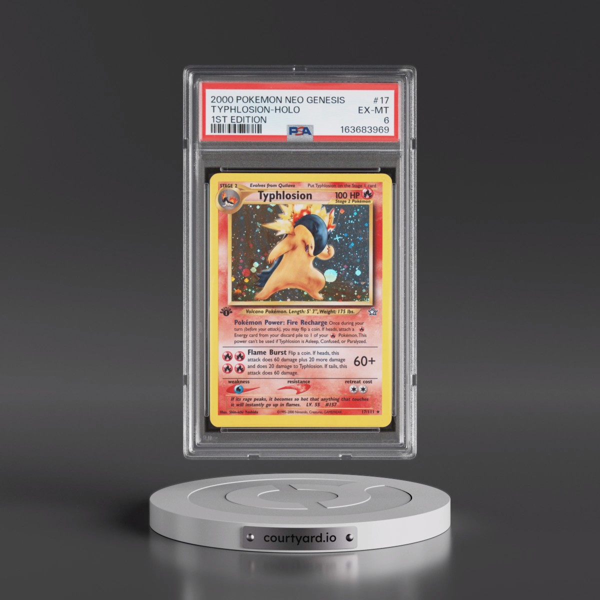 2000 Pokémon Neo Genesis #17 Typhlosion - 1st Edition Holo (PSA 6 EX-MT)