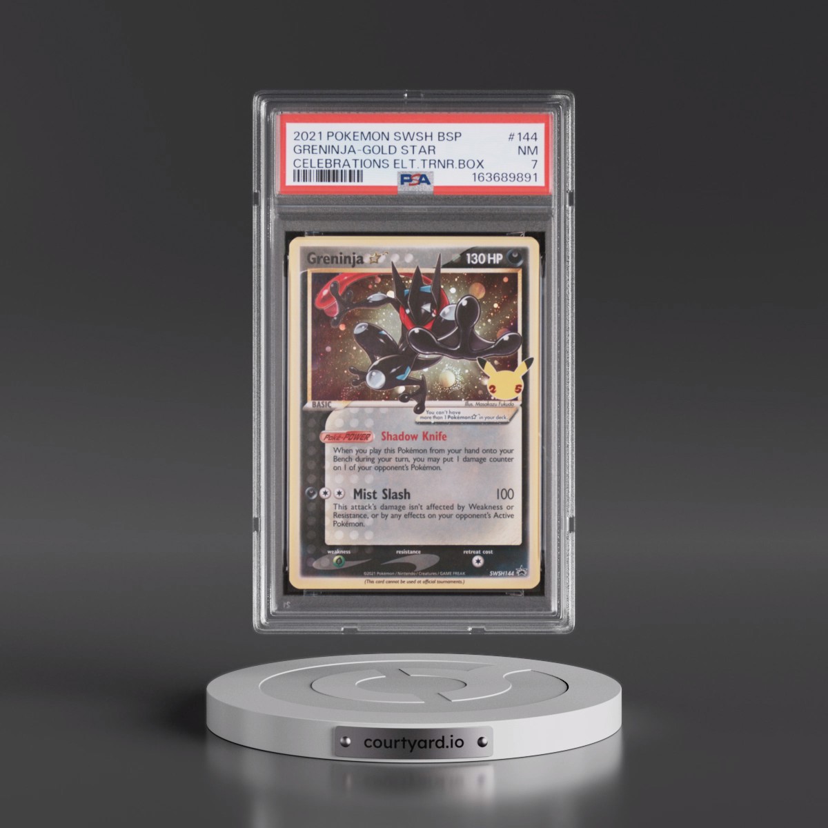 2021 Pokémon Swsh Black Star Promo Greninja-Gold Star - Celebrations Elite Trainer Box #144 PSA 7