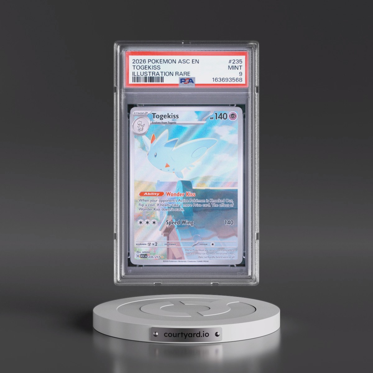 2026 Pokémon Asc EN-Ascended Heroes #235 Togekiss - Illustration Rare (PSA 9 MINT)