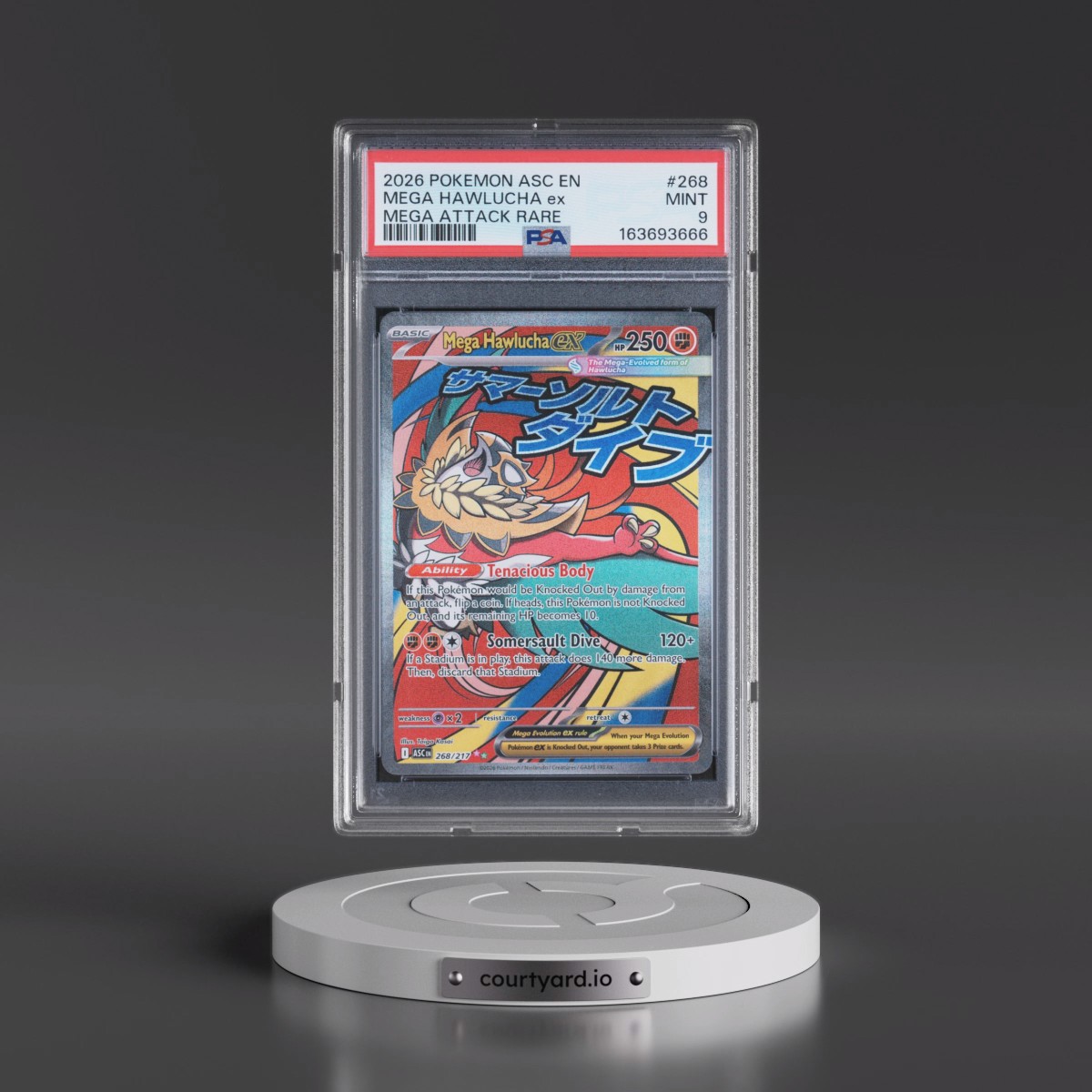 2026 Pokémon Asc EN-Ascended Heroes #268 Mega Hawlucha EX - Holo Mega Attack Rare (PSA 9 MINT)