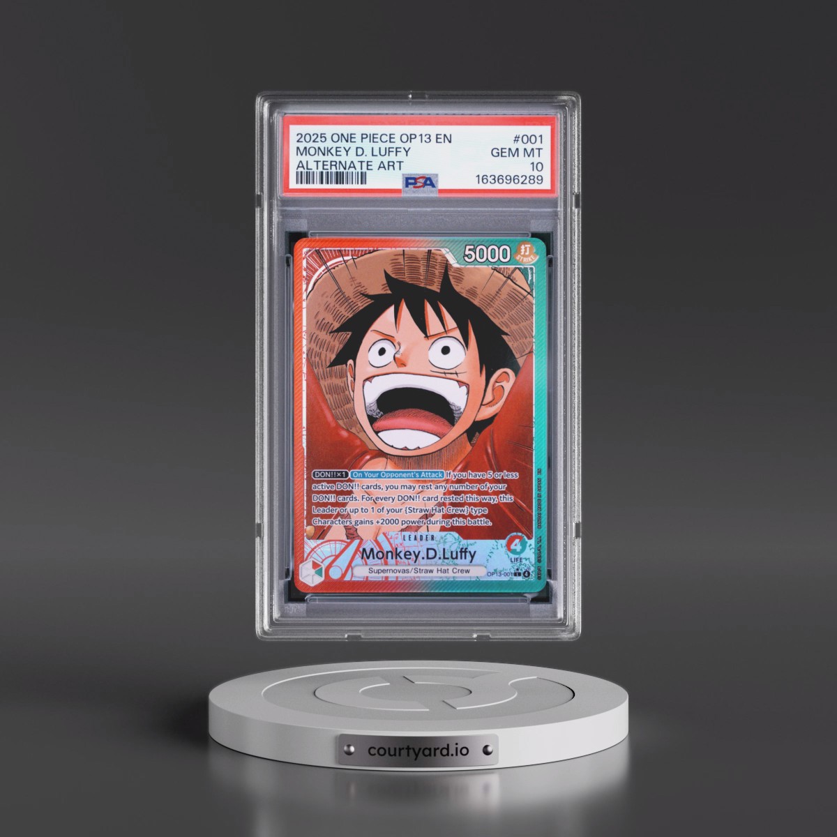 2025 One Piece OP13-Carrying on His Will #001 Monkey D. Luffy - Alternate Art (PSA 10 GEM MINT)