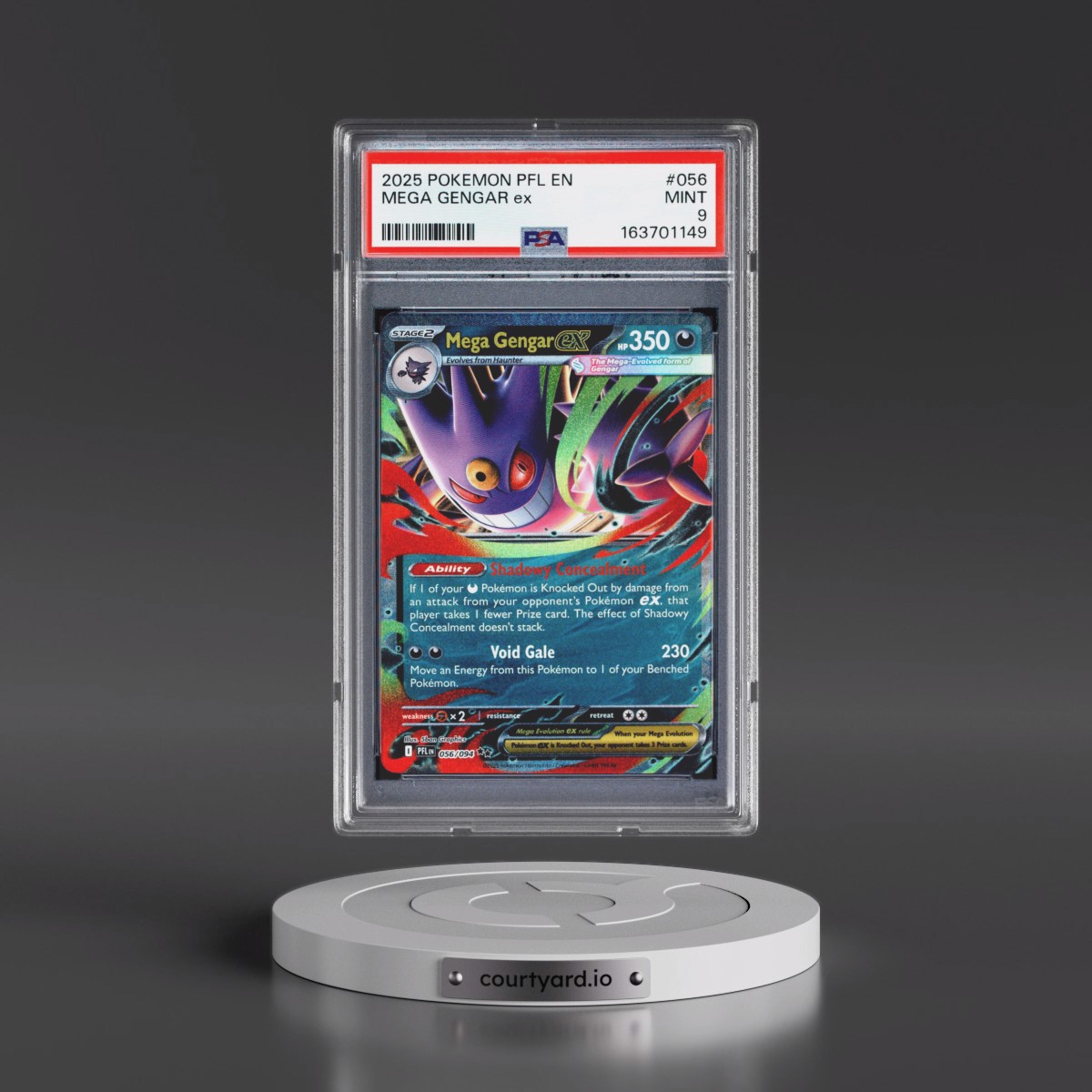 2025 Pokémon Pfl EN-Phantasmal Flames #056 Mega Gengar EX - Holo (PSA 9 MINT)