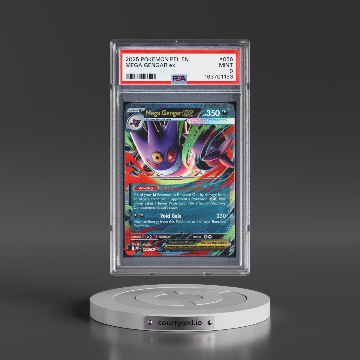 2025 Pokémon Pfl EN-Phantasmal Flames #056 Mega Gengar EX - Holo (PSA 9 MINT)