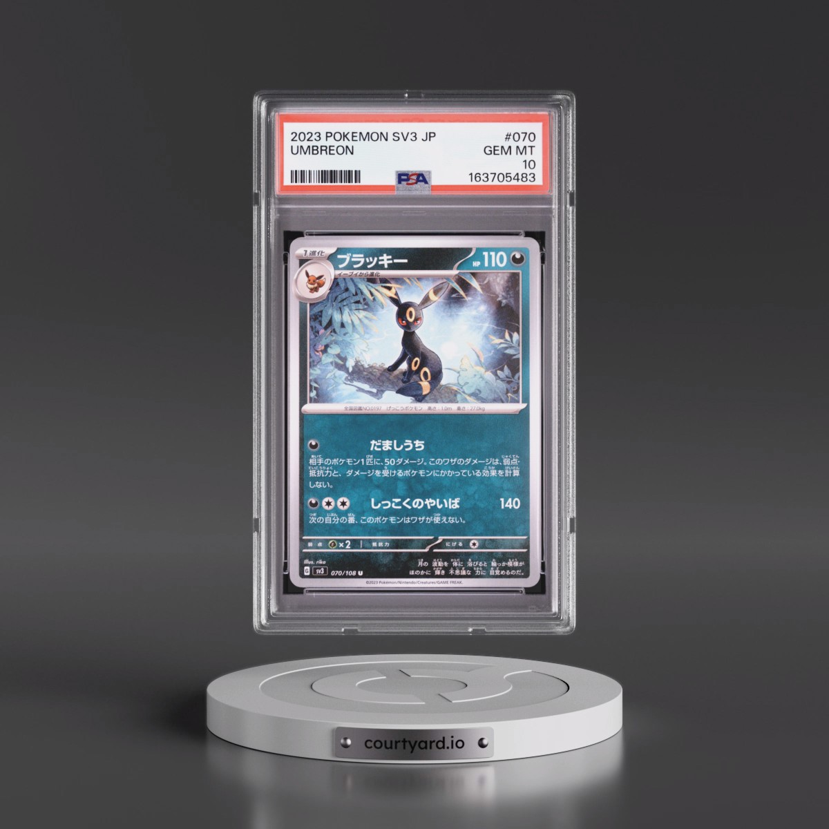 2023 Pokémon SV3-Ruler of the Black Flame Umbreon #070 PSA 10