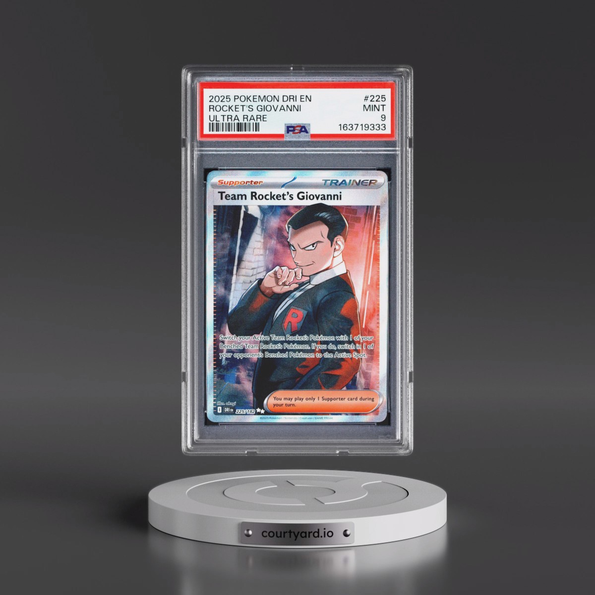 2025 Pokémon Dri EN-Destined Rivals #225 Team Rocket's Giovanni - Ultra Rare (PSA 9 MINT)