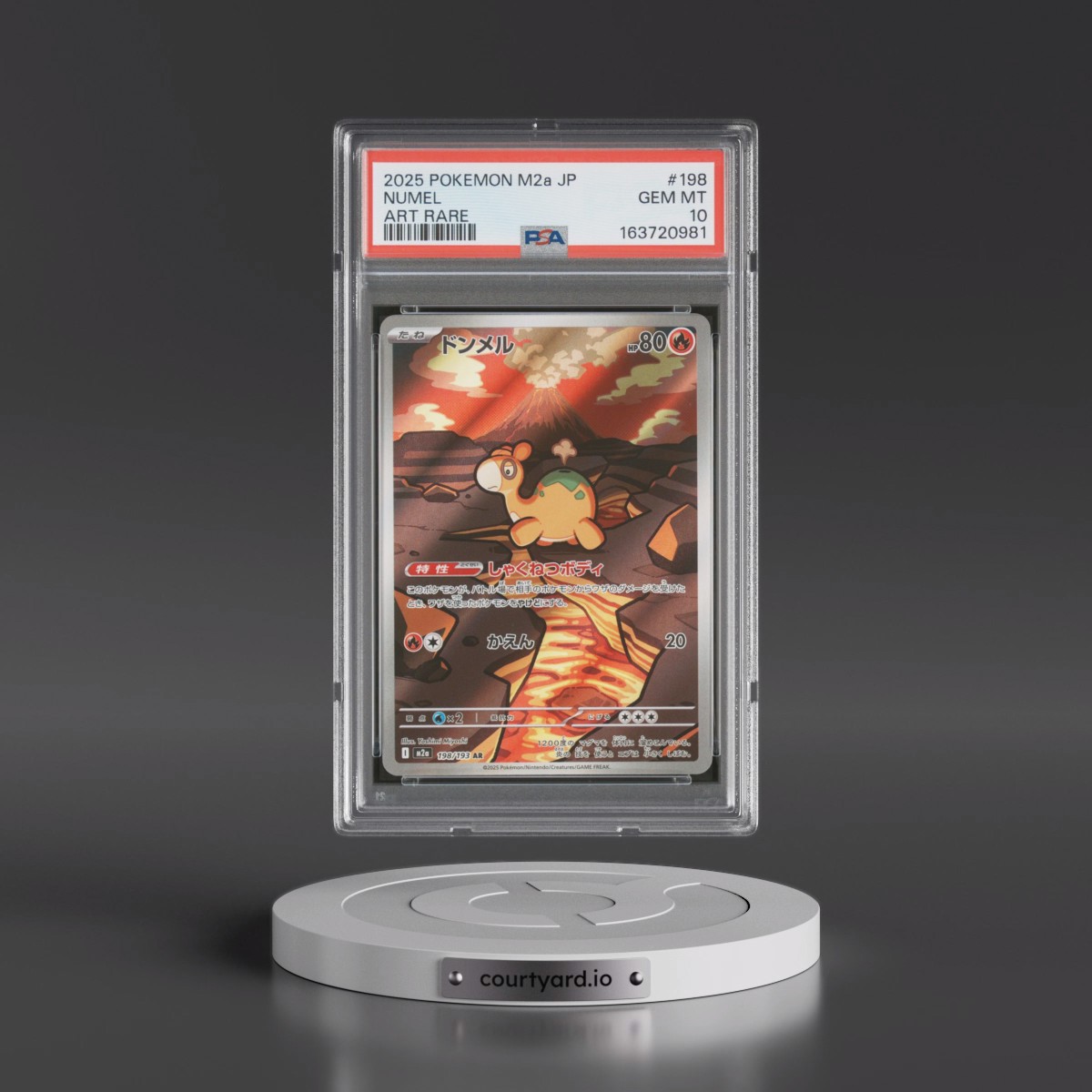 2025 Pokémon M2a-Mega Dream EX #198 Numel - Art Rare (PSA 10 GEM MINT)