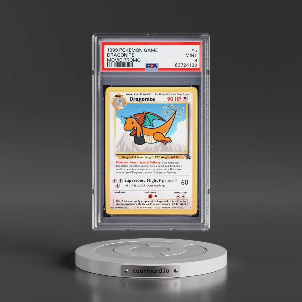 1999 Pokémon Game Movie #5 Dragonite - Movie Promo (PSA 9 MINT)