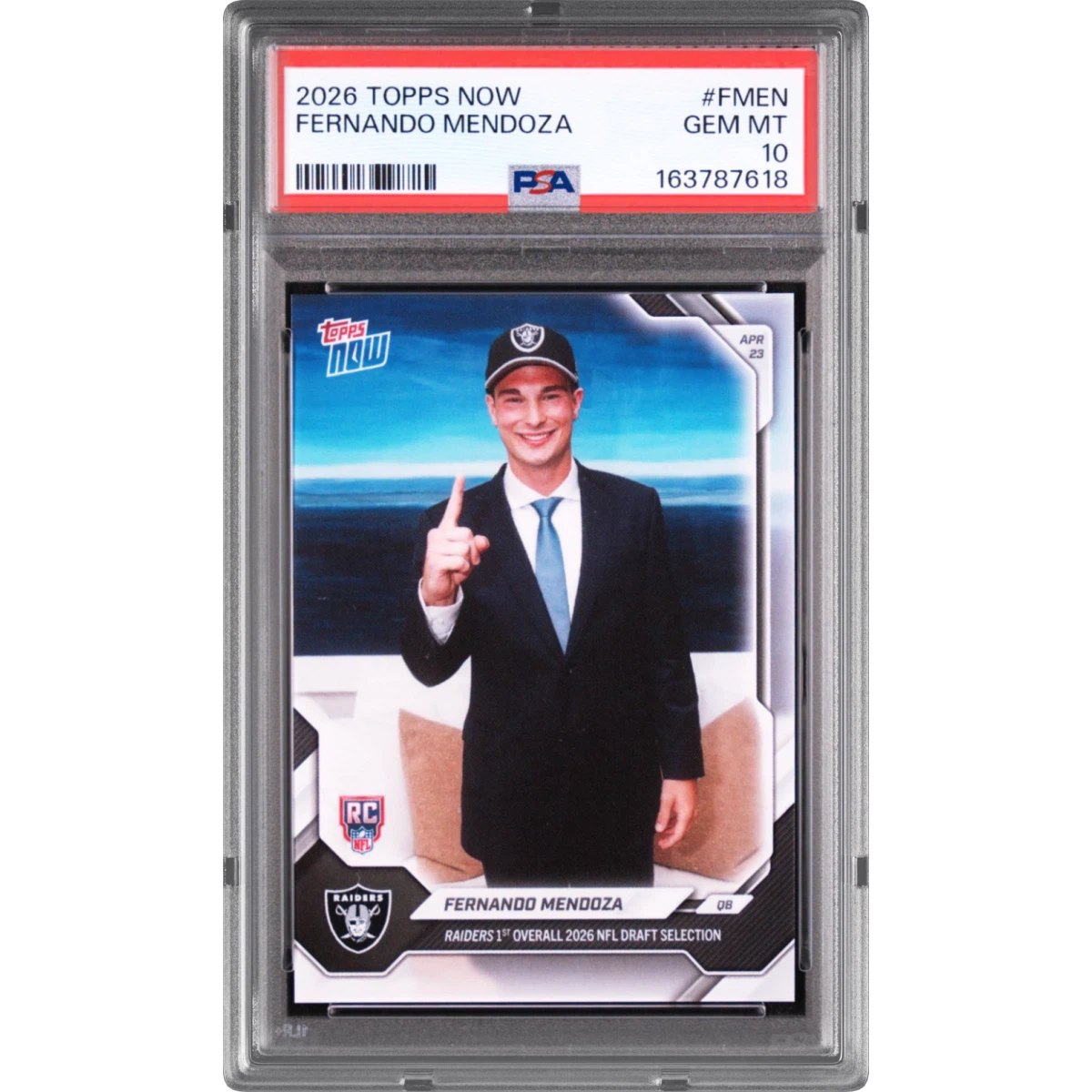 2026 Topps Now #FMEN Fernando Mendoza (PSA 10 GEM MINT)