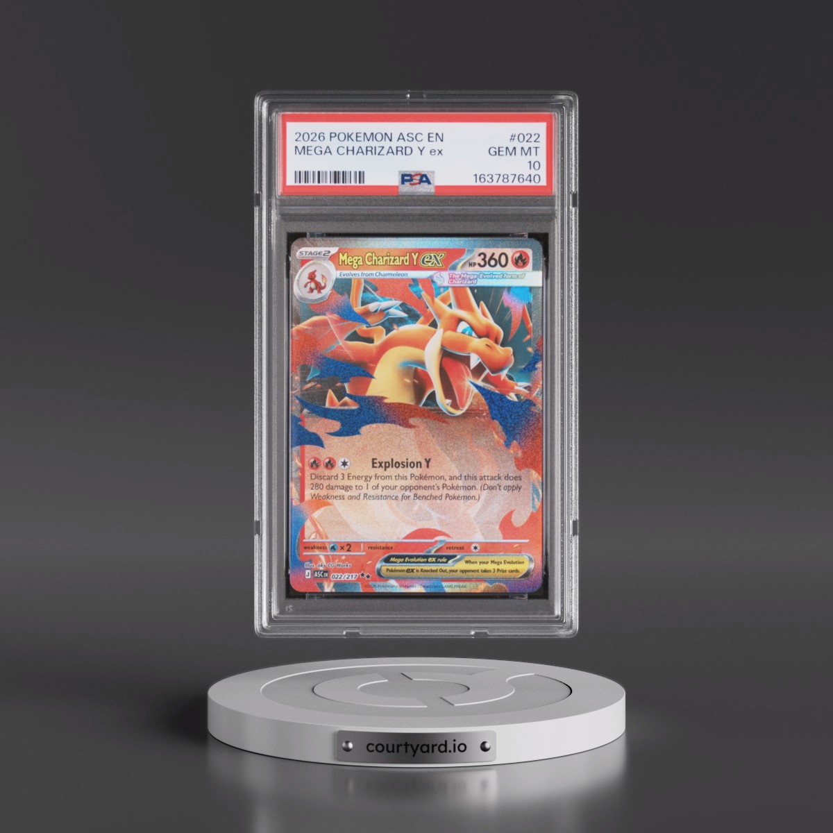 2026 Pokémon Asc EN-Ascended Heroes #022 Mega Charizard Y EX - Holo (PSA 10 GEM MINT)