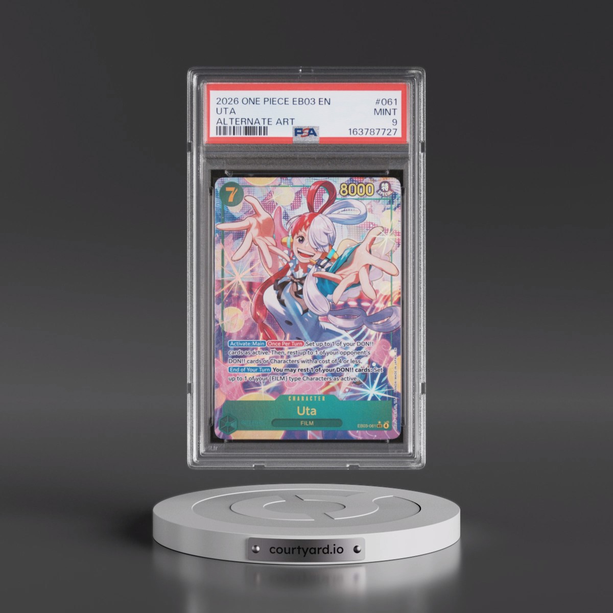 2026 One Piece EB03-Extra Booster -One Piece Heroines Edition #061 Uta - Alternate Art (PSA 9 MINT)