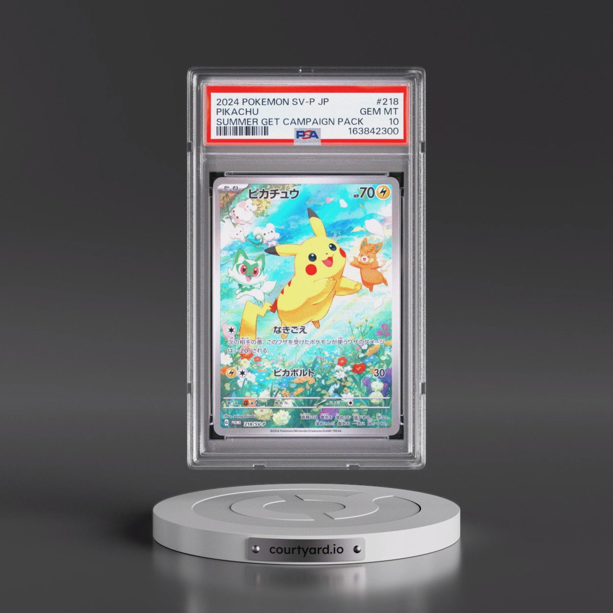 2024 Pokémon SV-P Promo Pikachu - Summer of Pokeca Is Here! Promo Card Get Campaign Pack #218 PSA 10