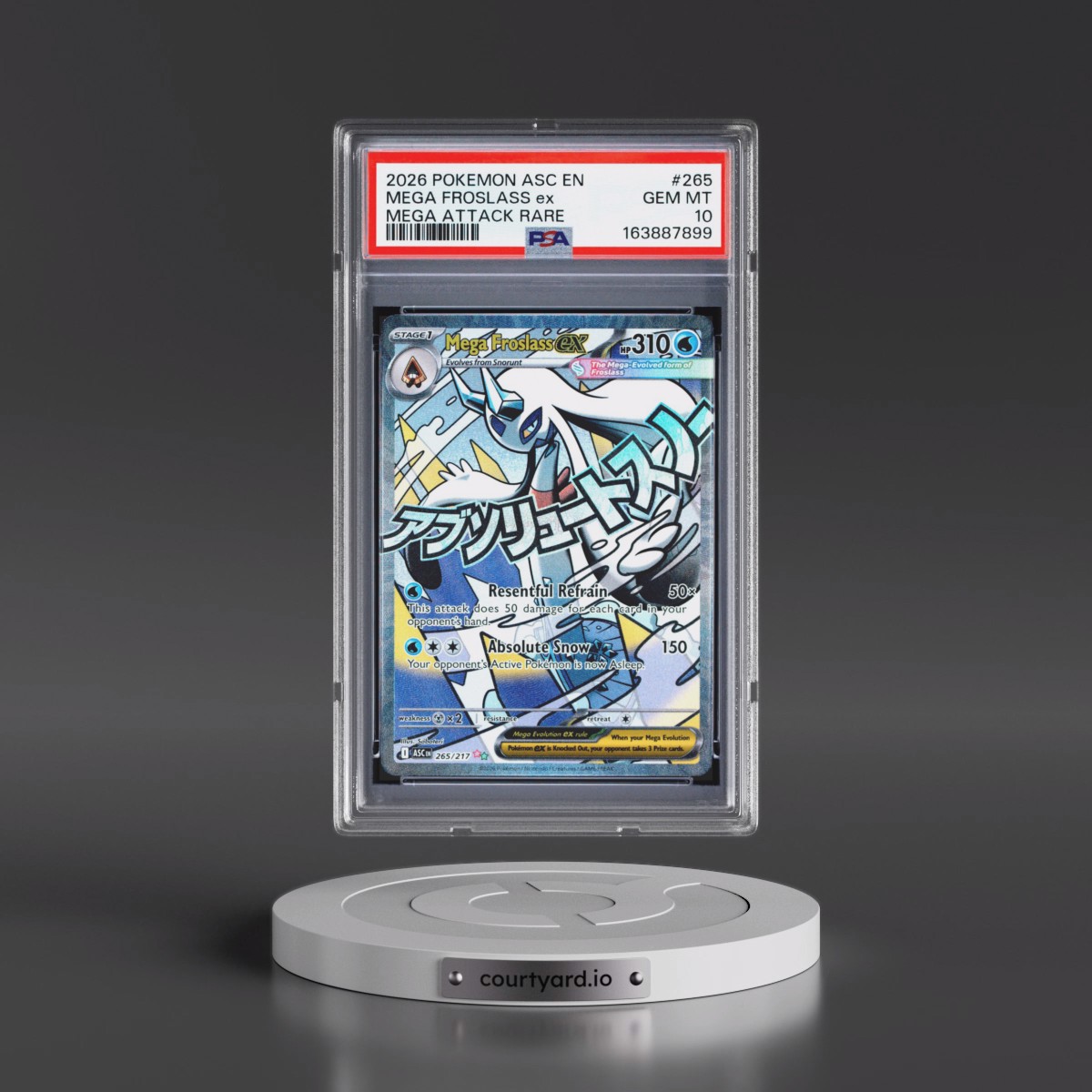 2026 Pokémon Asc EN-Ascended Heroes #265 Mega Froslass EX - Holo Mega Attack Rare (PSA 10 GEM MINT)