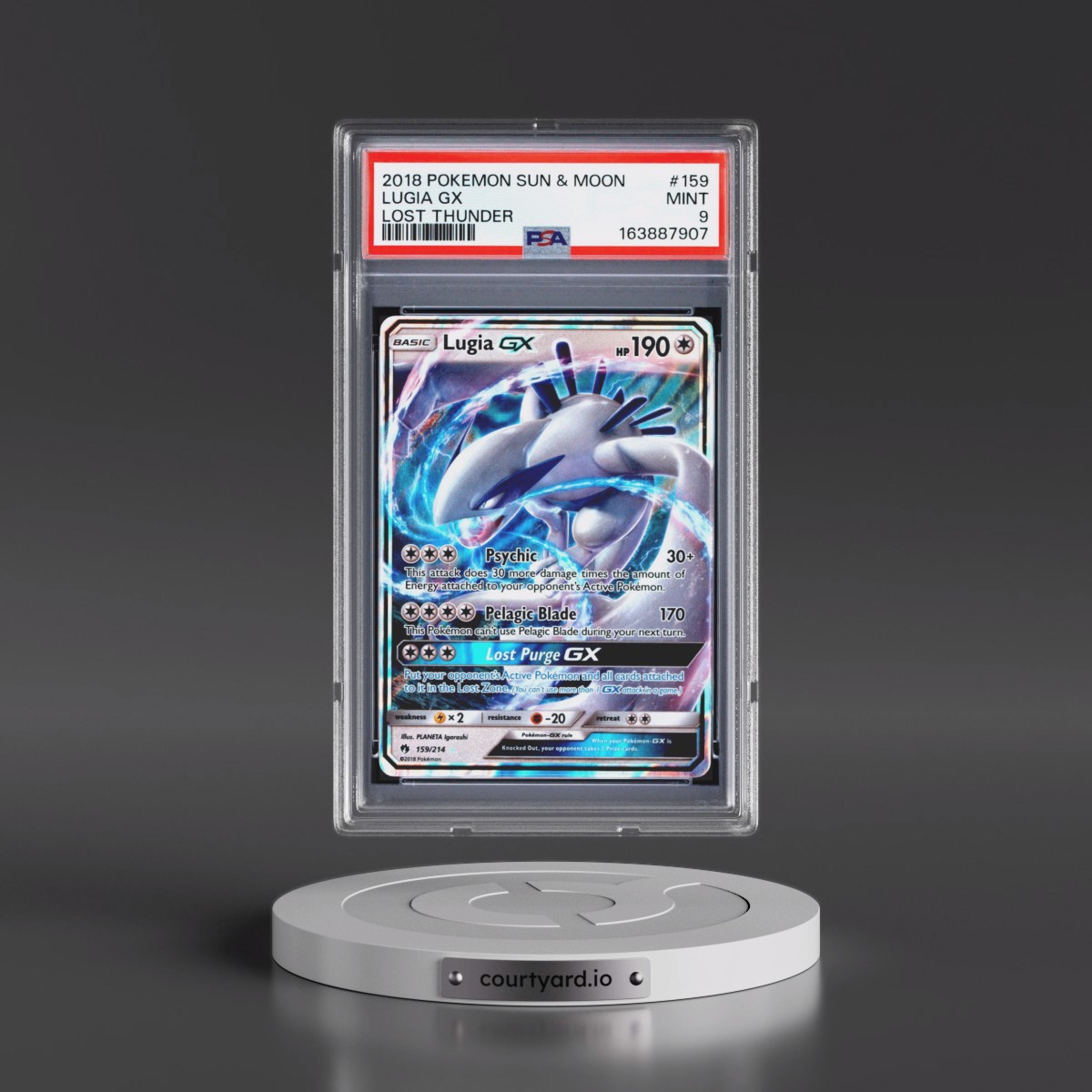 2018 Pokémon Sun & Moon Lost Thunder #159 Lugia GX - Holo (PSA 9 MINT)