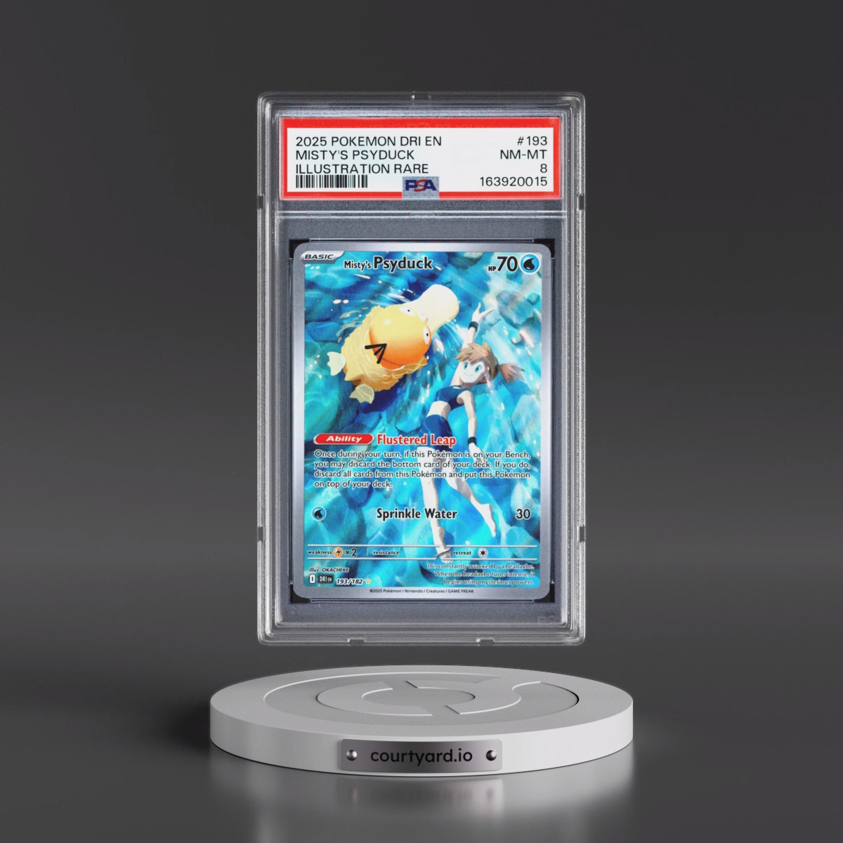 2025 Pokémon Dri EN-Destined Rivals #193 Misty's Psyduck - Illustration Rare (PSA 8 NM-MT)