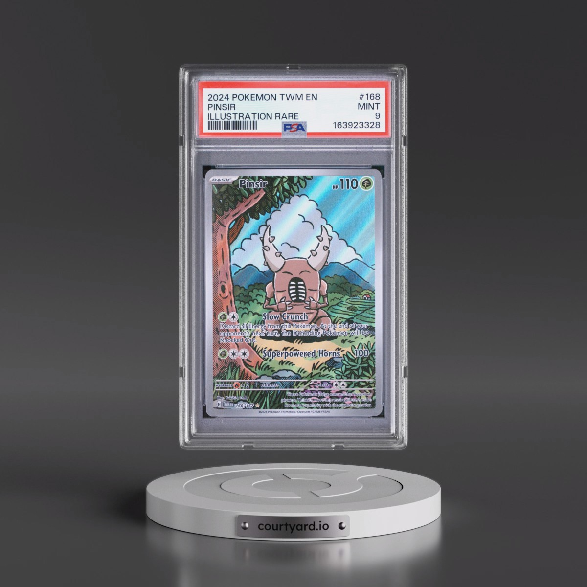 2024 Pokémon Twm EN-Twilight Masquerade #168 Pinsir - Illustration Rare (PSA 9 MINT)