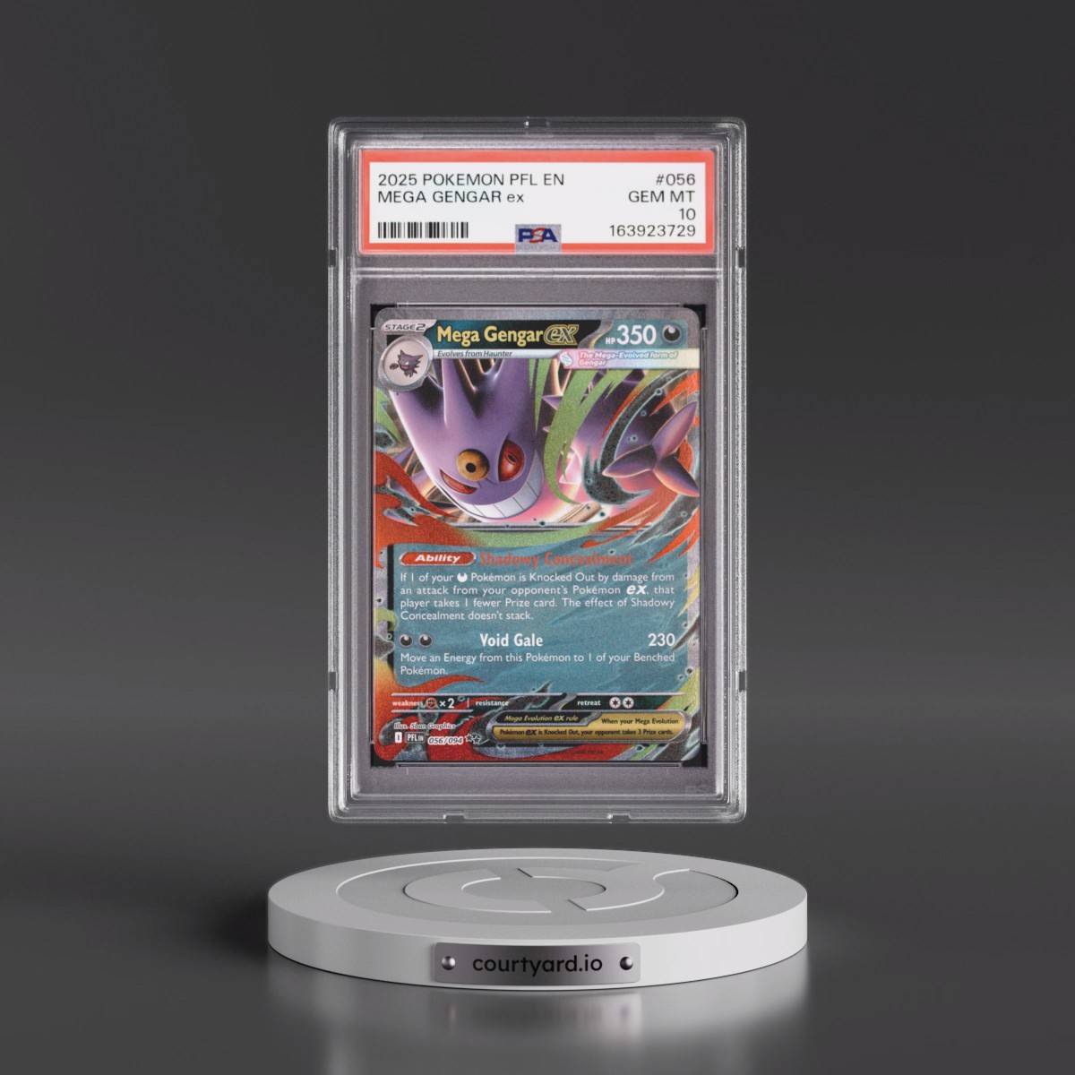2025 Pokémon Pfl EN-Phantasmal Flames #056 Mega Gengar EX - Holo (PSA 10 GEM MINT)