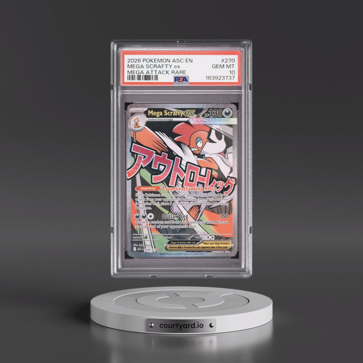 2026 Pokémon Asc EN-Ascended Heroes #270 Mega Scrafty EX - Holo Mega Attack Rare (PSA 10 GEM MINT)