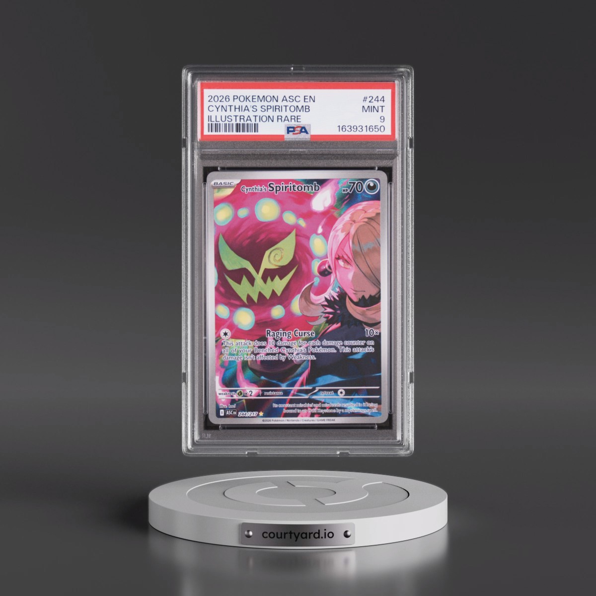 2026 Pokémon Asc EN-Ascended Heroes #244 Cynthia's Spiritomb - Illustration Rare (PSA 9 MINT)