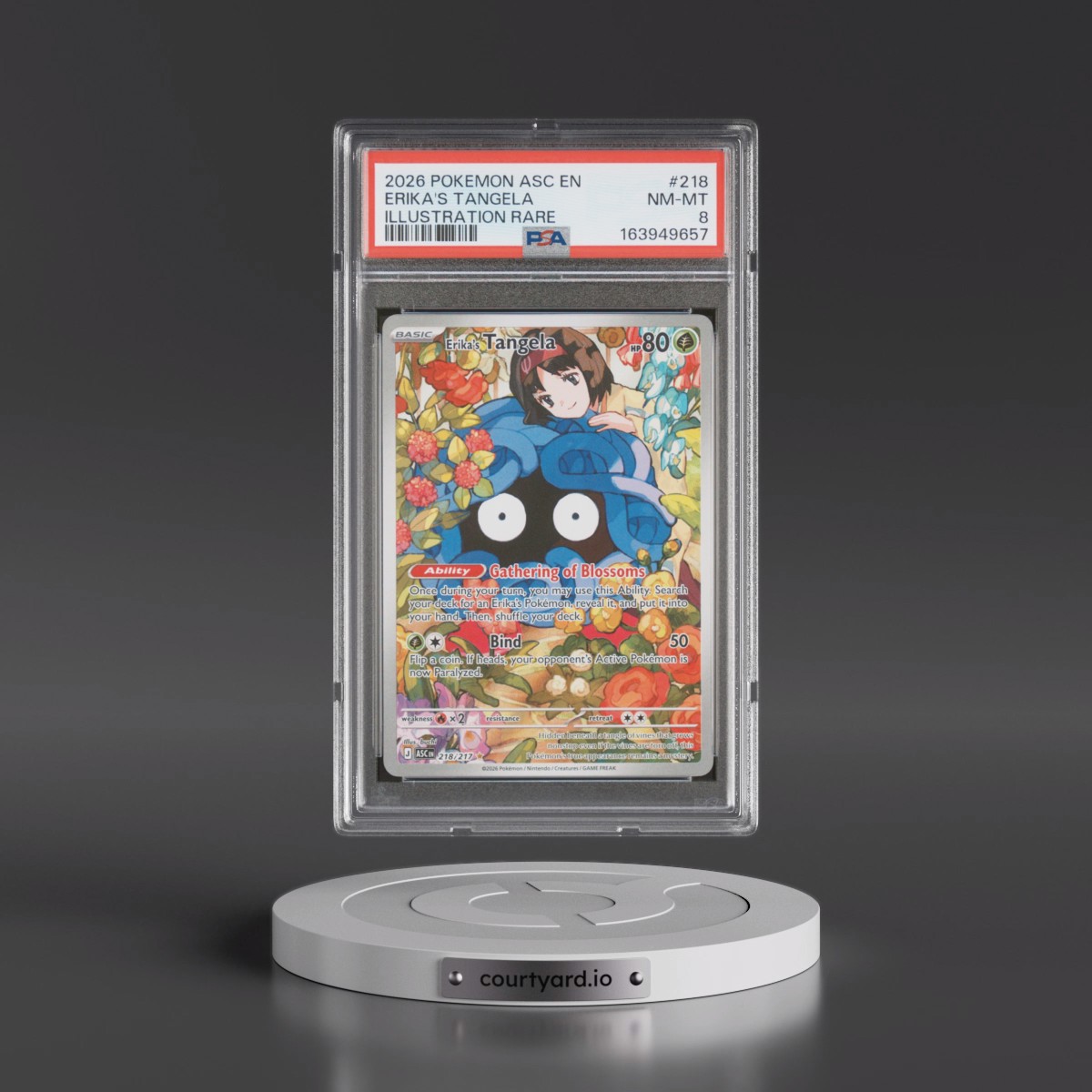 2026 Pokémon Asc EN-Ascended Heroes #218 Erika's Tangela - Illustration Rare (PSA 8 NM-MT)