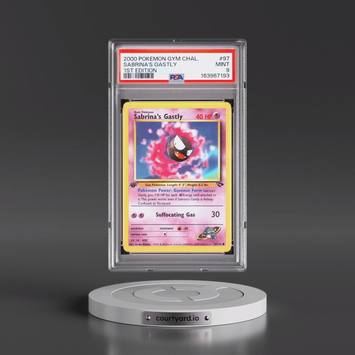 2000 Pokémon Gym Challenge #97 Sabrina's Gastly - 1st Edition (PSA 9 MINT)