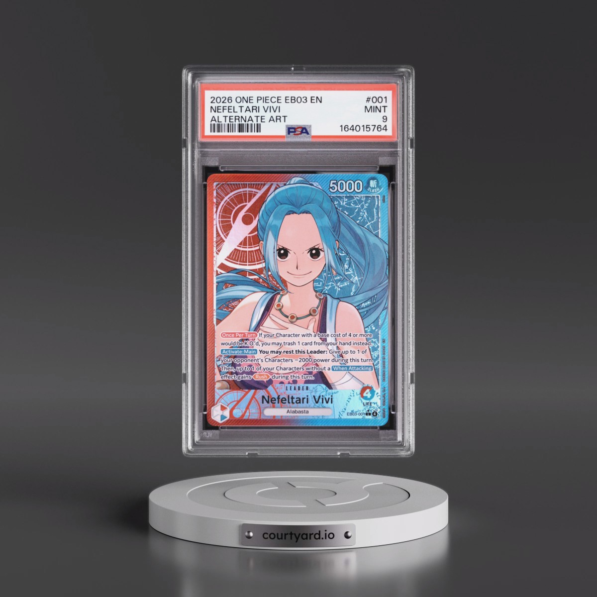 2026 One Piece EB03-Extra Booster -One Piece Heroines Edition #001 Nefeltari Vivi - Alternate Art (PSA 9 MINT)