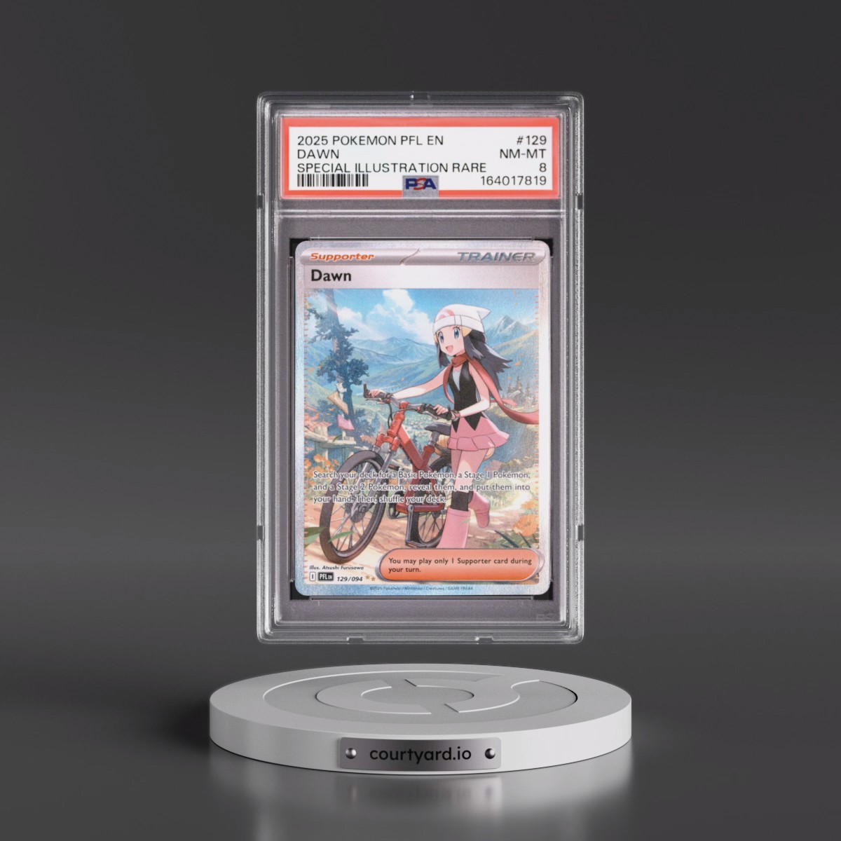2025 Pokémon Pfl EN-Phantasmal Flames #129 Dawn - Special Illustration Rare (PSA 8 NM-MT)