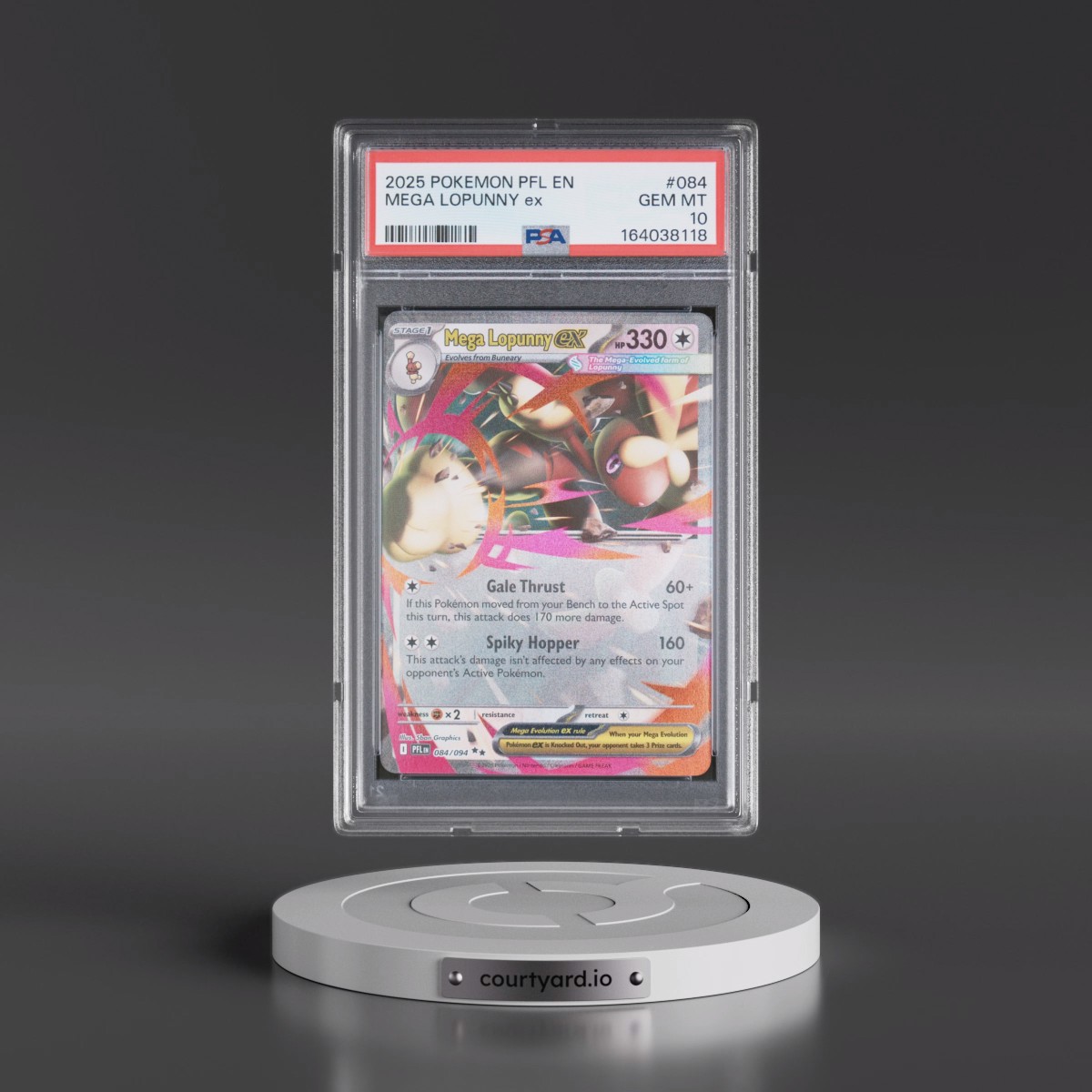 2025 Pokémon Pfl EN-Phantasmal Flames #084 Mega Lopunny EX - Holo (PSA 10 GEM MINT)