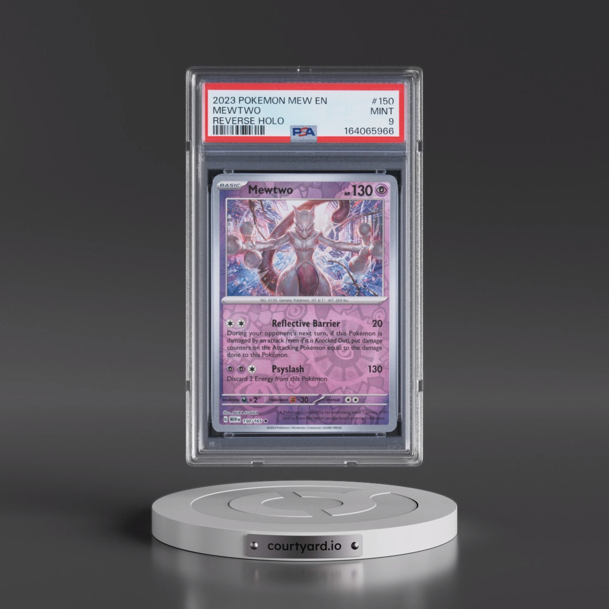 2023 Pokémon Mew EN-151 #150 Mewtwo - Reverse Holo (PSA 9 MINT)