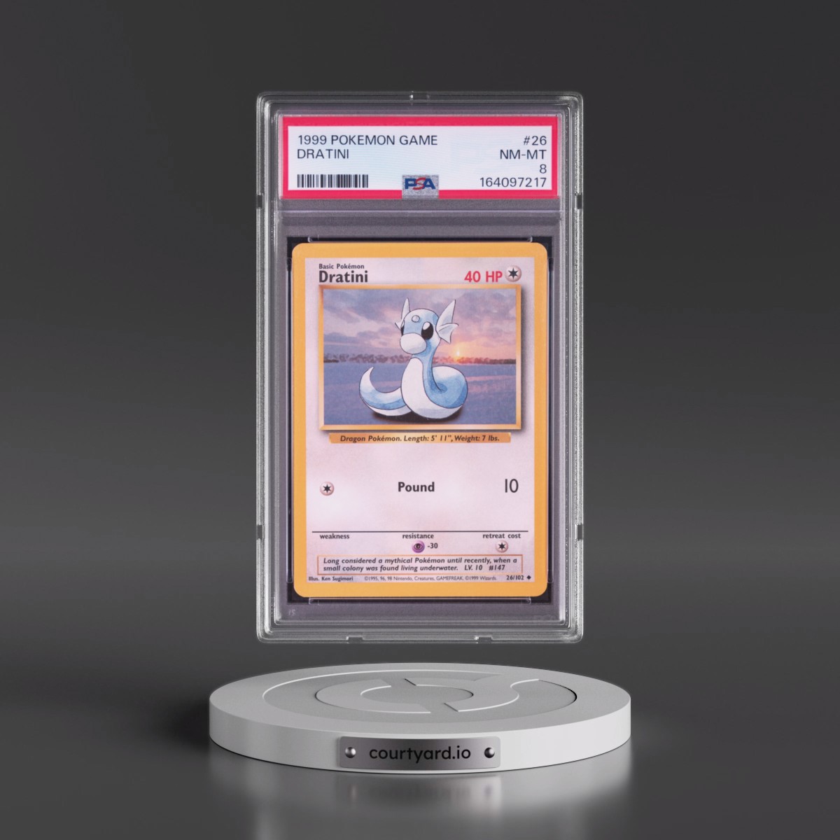1999 Pokémon Game #26 Dratini (PSA 8 NM-MT)