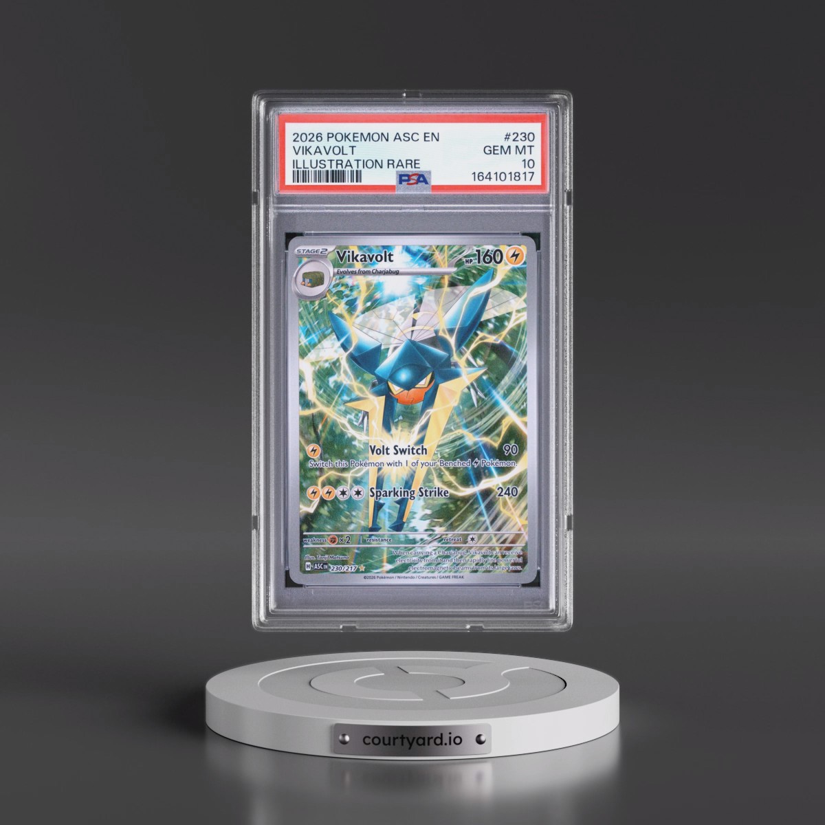 2026 Pokémon Asc EN-Ascended Heroes #230 Vikavolt - Illustration Rare (PSA 10 GEM MINT)