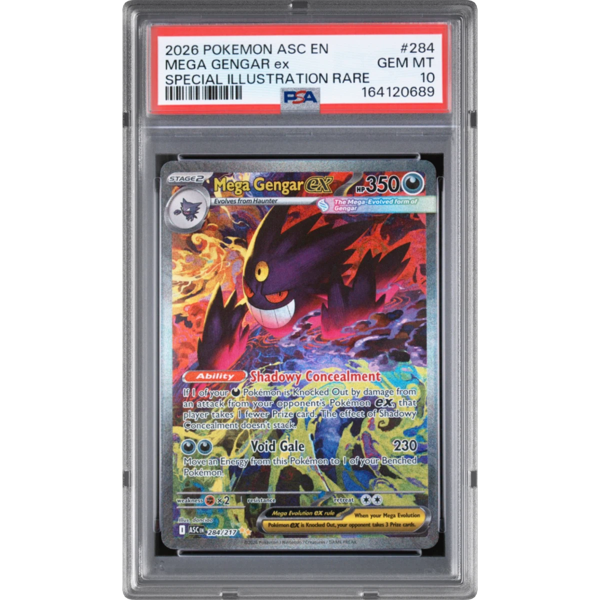 2026 Pokémon Asc EN-Ascended Heroes #284 Mega Gengar EX - Holo Special Illustration Rare (PSA 10 GEM MINT)