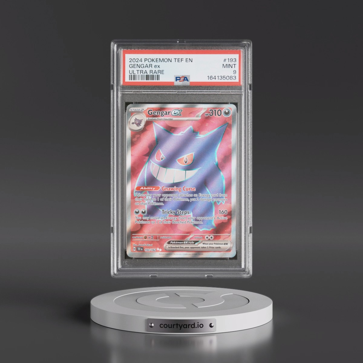 2024 Pokémon Tef EN-Temporal Forces #193 Gengar EX - Holo Ultra Rare (PSA 9 MINT)
