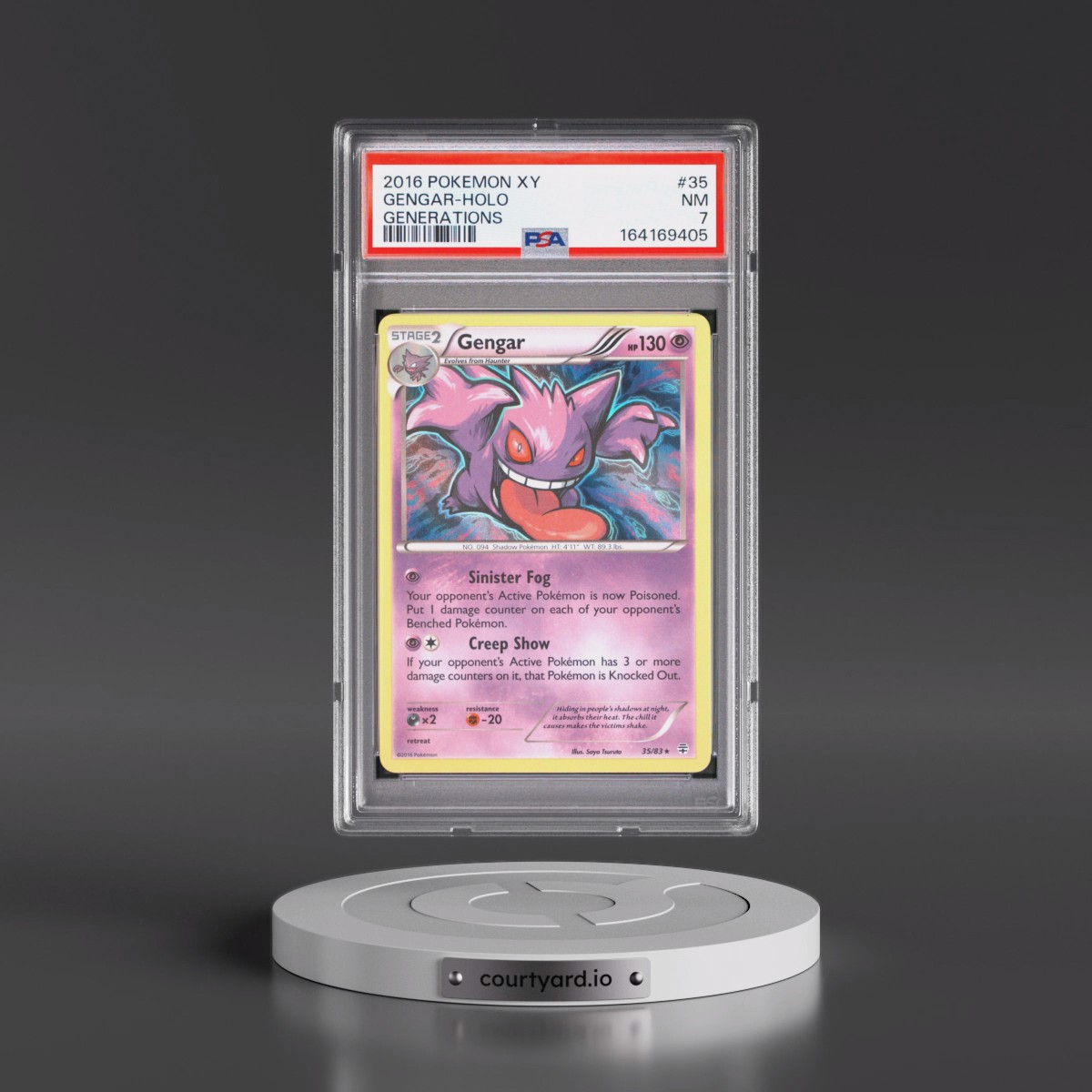 2016 Pokémon XY Generations #35 Gengar - Holo (PSA 7 NM)
