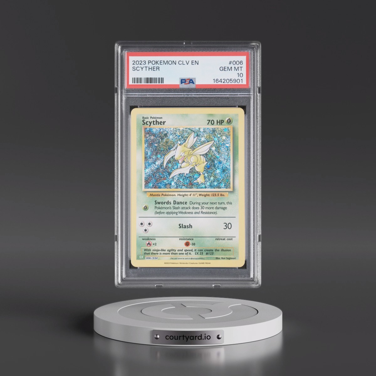 2023 Pokémon CLV-Trading Card Game Classic Venusaur & Lugia EX Deck #006 Scyther (PSA 10 GEM MINT)