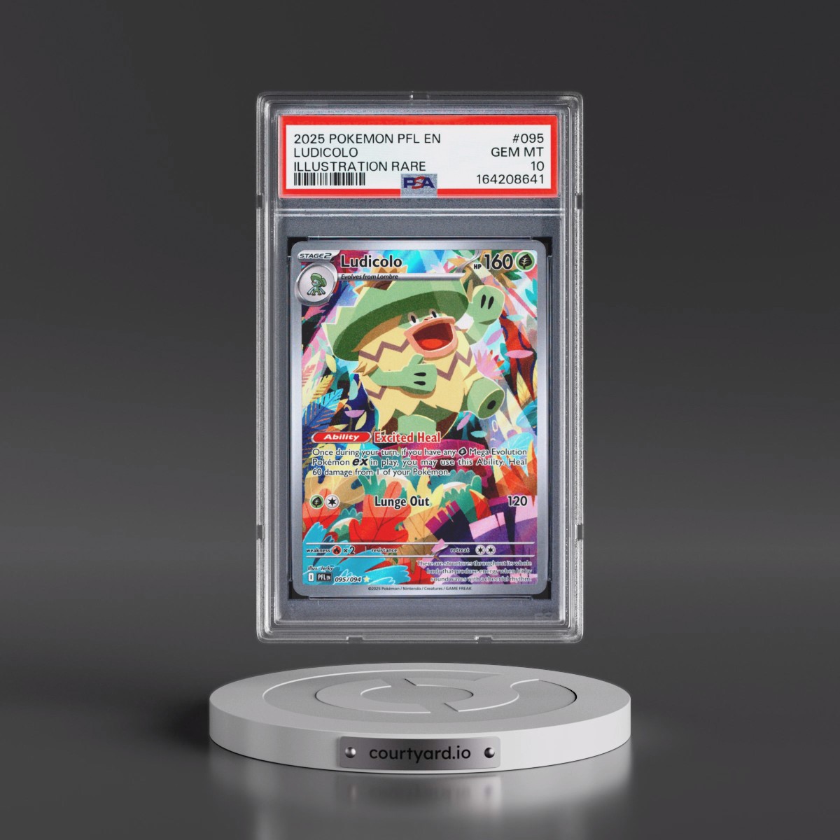 2025 Pokémon Pfl EN-Phantasmal Flames #095 Ludicolo - Illustration Rare (PSA 10 GEM MINT)