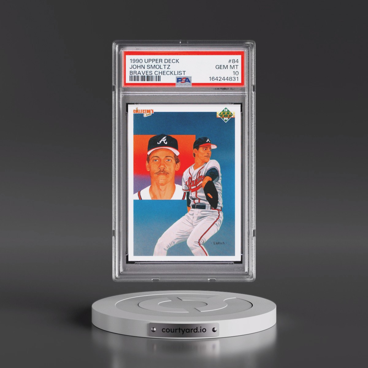 1990 Upper Deck #84 John Smoltz - Braves Checklist (PSA 10 GEM MINT)
