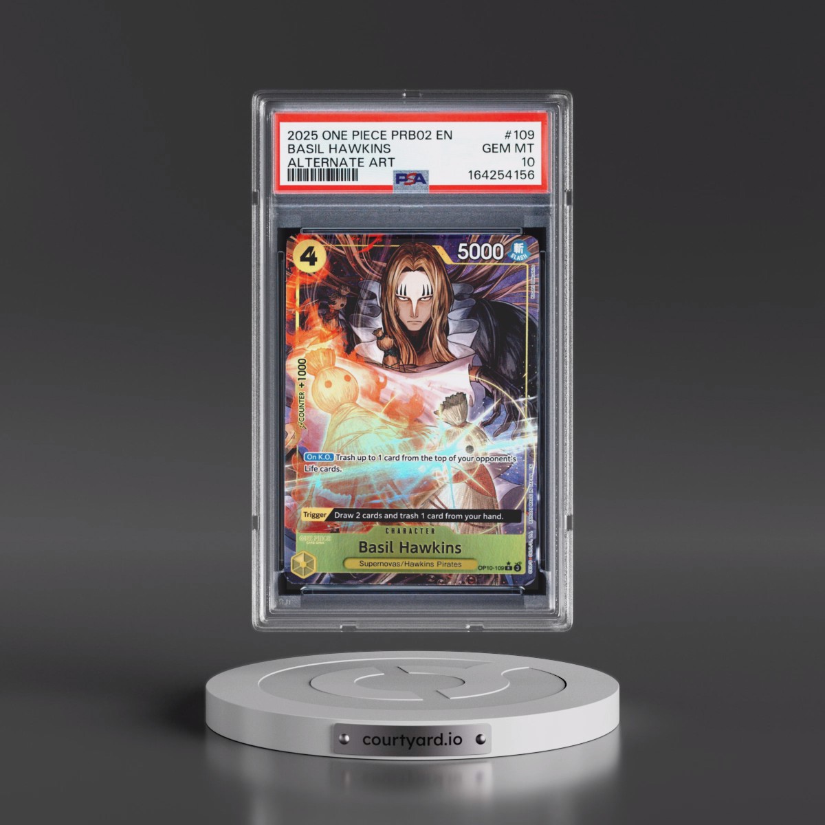 2025 One Piece PRB02-Premium Booster -One Piece Card the Best- Vol.2 #109 Basil Hawkins - Alternate Art (PSA 10 GEM MINT)