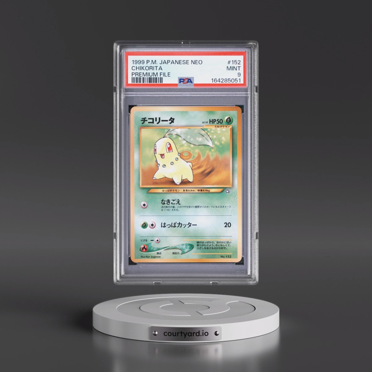 1999 Pokémon Neo Promo #152 Chikorita - Premium File (PSA 9 MINT)