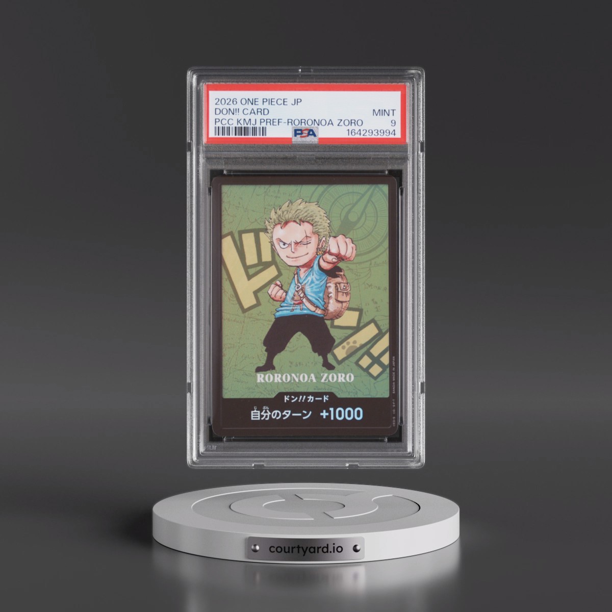 2026 One Piece Japanese Premium Card Collection Kumamoto Prefecture Special Don!! Card - Roronoa Zoro PSA 9