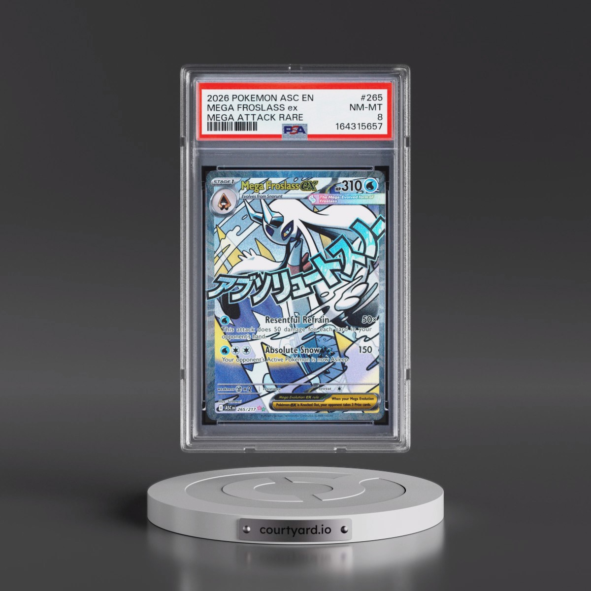 2026 Pokémon Asc EN-Ascended Heroes #265 Mega Froslass EX - Holo Mega Attack Rare (PSA 8 NM-MT)