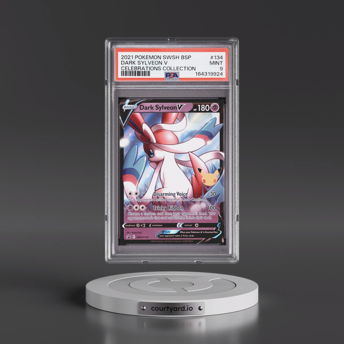 2021 Pokémon Swsh Black Star Promo #134 Dark Sylveon V - Holo Celebrations Collection (PSA 9 MINT)