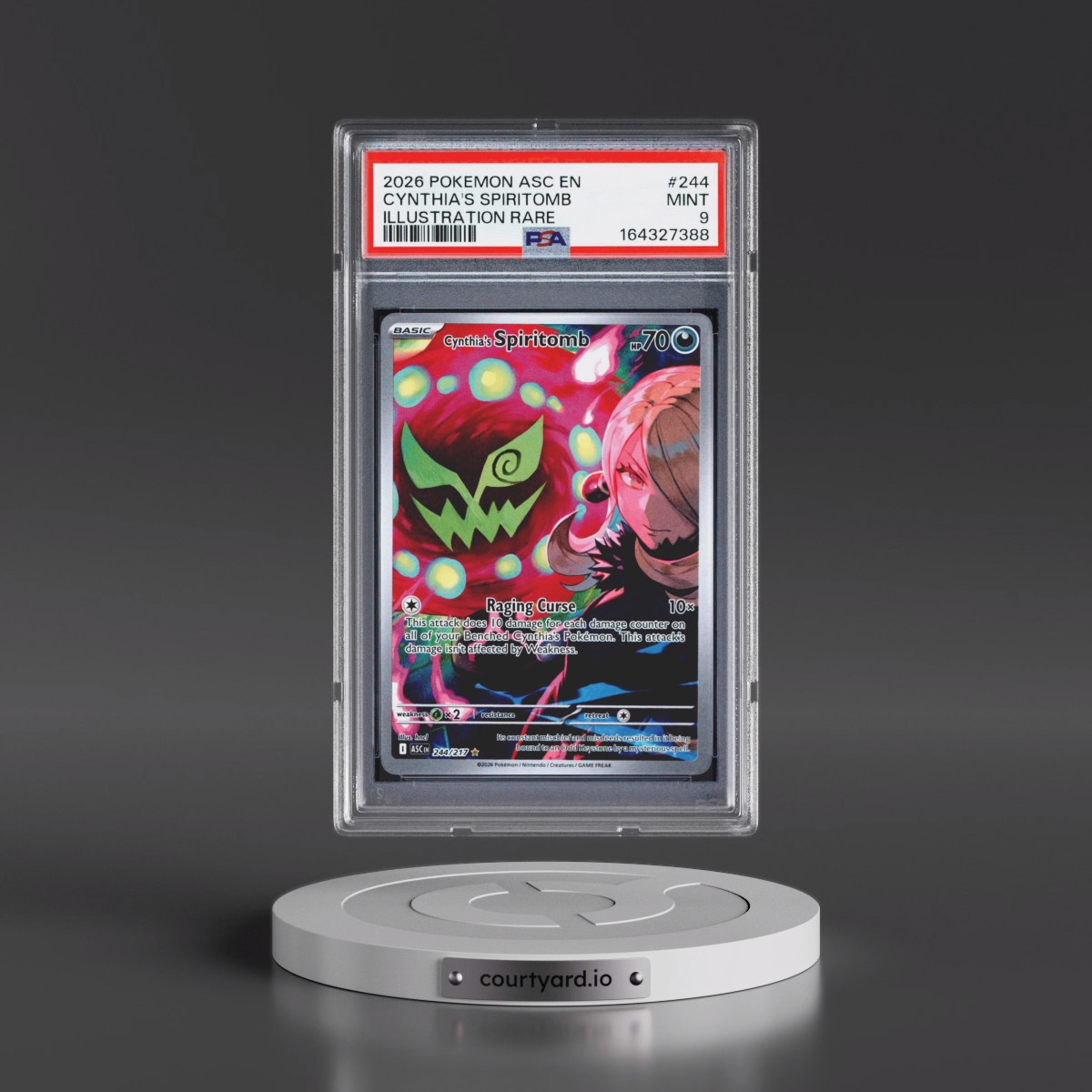 2026 Pokémon Asc EN-Ascended Heroes #244 Cynthia's Spiritomb - Illustration Rare (PSA 9 MINT)