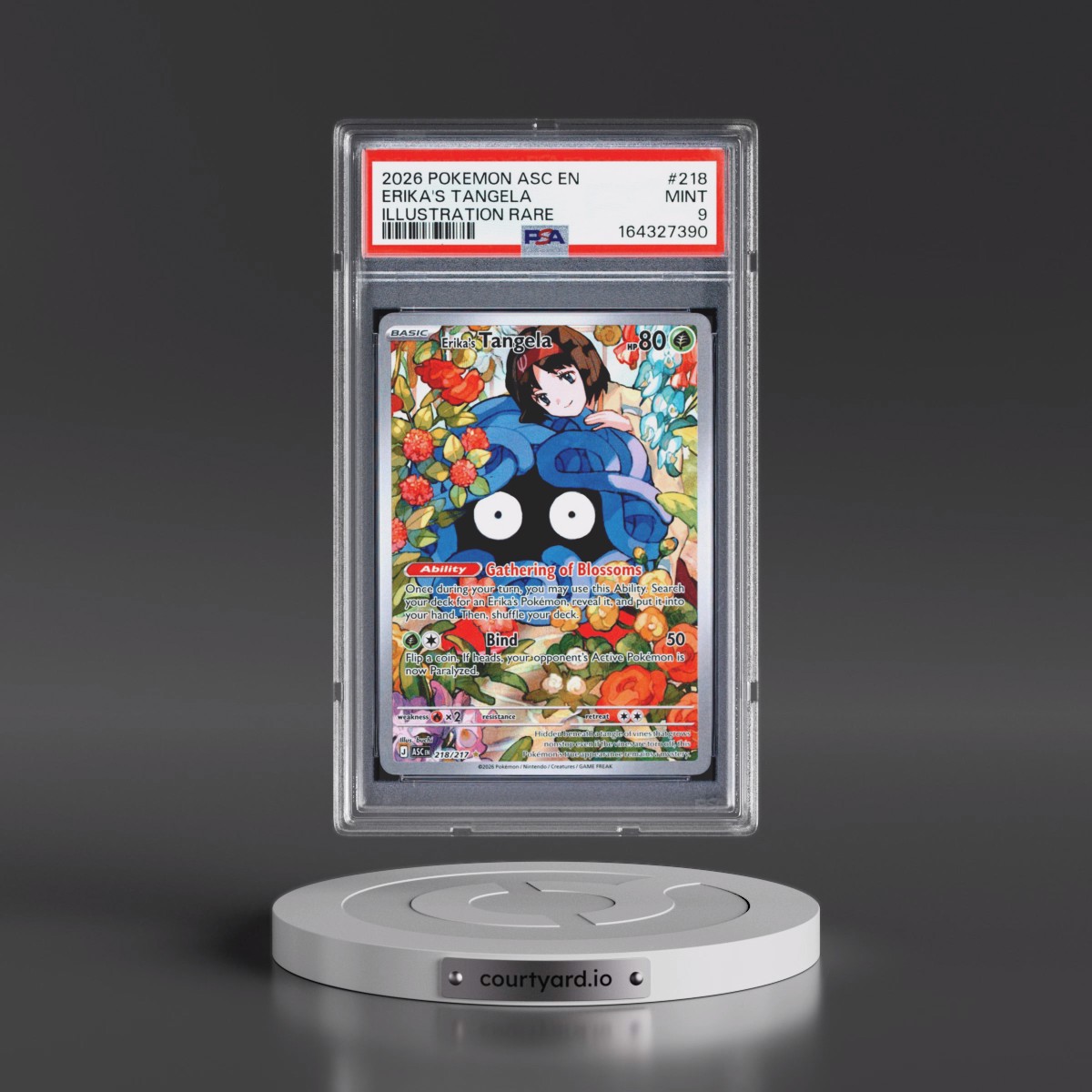 2026 Pokémon Asc EN-Ascended Heroes #218 Erika's Tangela - Illustration Rare (PSA 9 MINT)