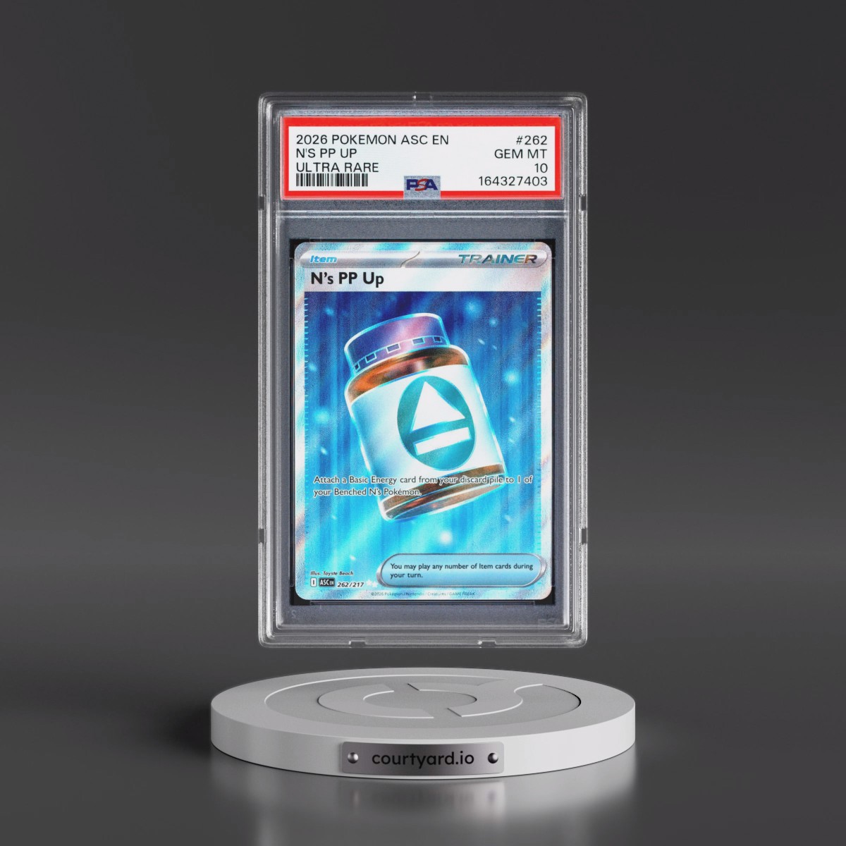 2026 Pokémon Asc EN-Ascended Heroes #262 N's PP Up - Ultra Rare (PSA 10 GEM MINT)