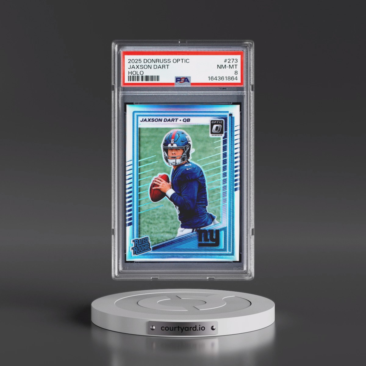 2025 Panini Donruss Optic #273 Jaxson Dart - Holo (PSA 8 NM-MT)