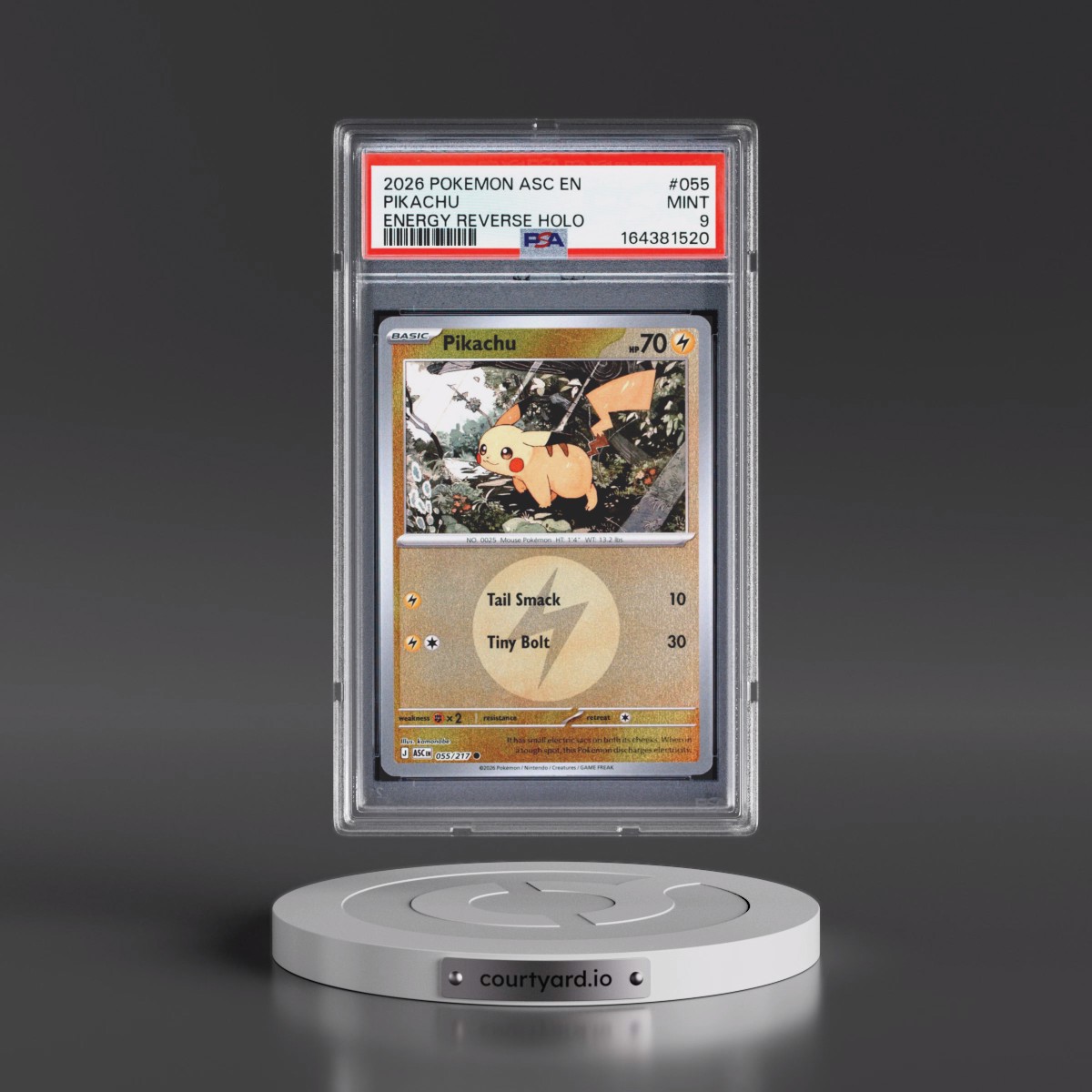 2026 Pokémon Asc EN-Ascended Heroes #055 Pikachu - Reverse Holo Energy (PSA 9 MINT)