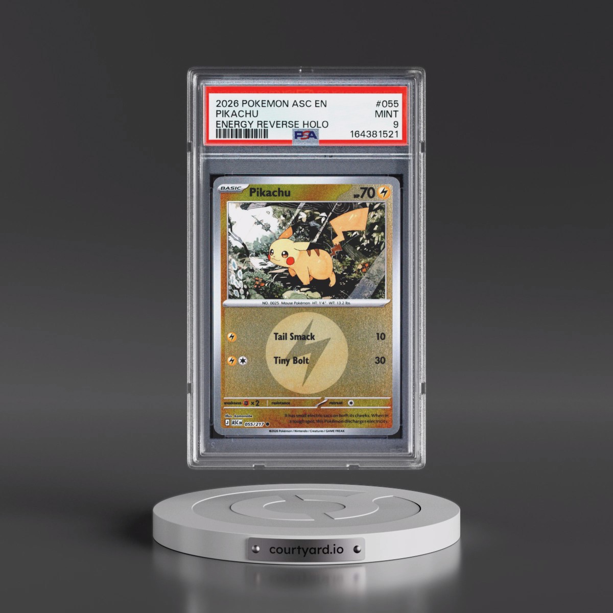 2026 Pokémon Asc EN-Ascended Heroes #055 Pikachu - Reverse Holo Energy (PSA 9 MINT)