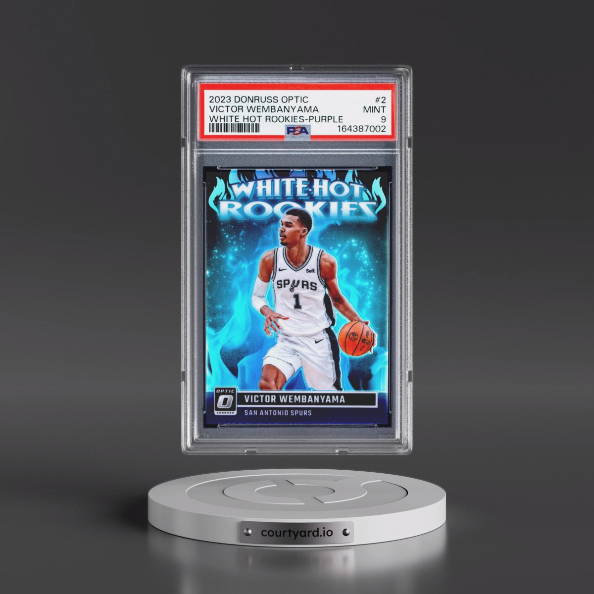 2023 Panini Donruss Optic White Hot Rookies #2 Victor Wembanyama - Purple (PSA 9 MINT)