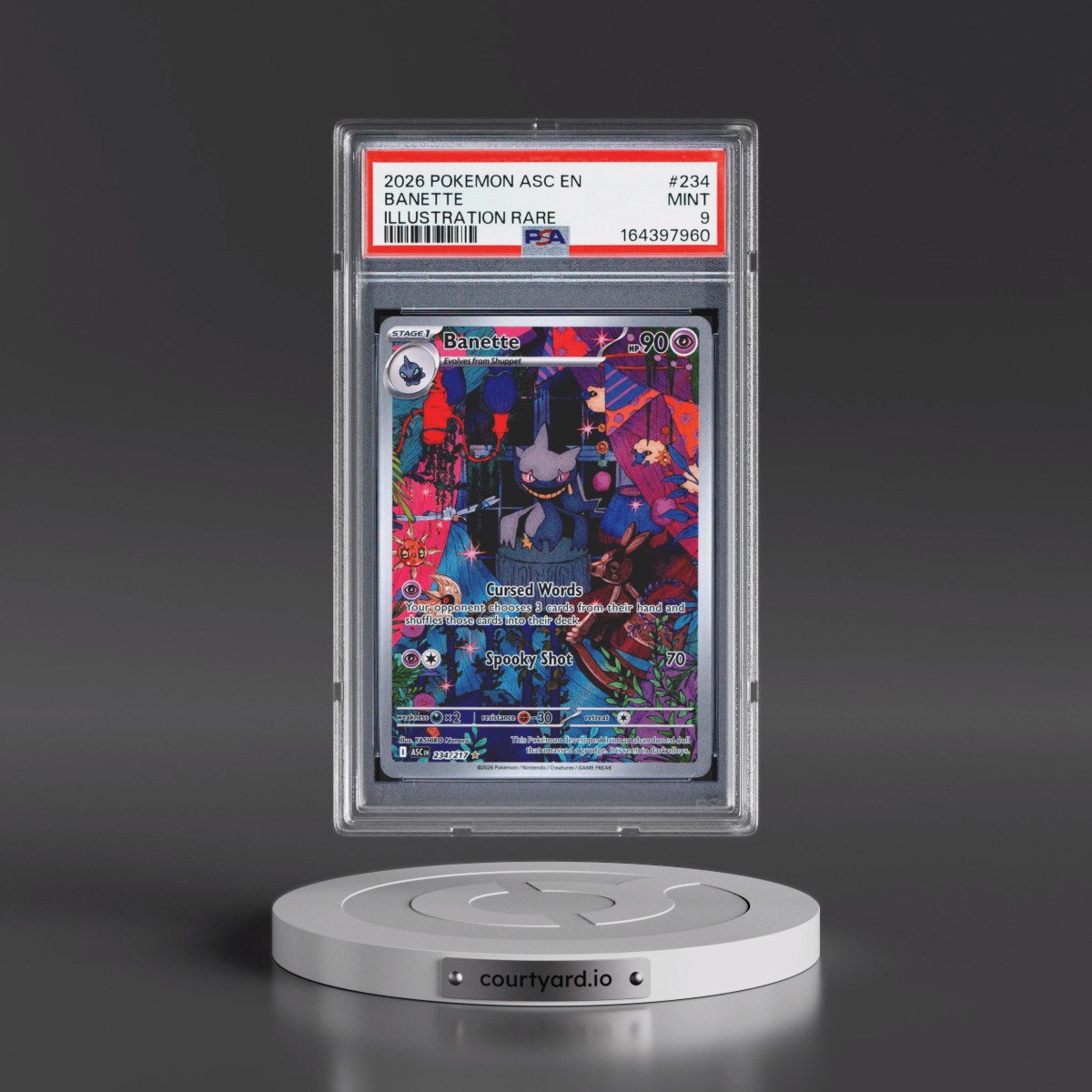 2026 Pokémon Asc EN-Ascended Heroes #234 Banette - Illustration Rare (PSA 9 MINT)